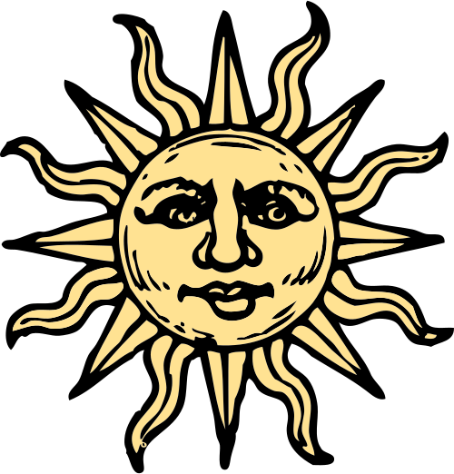 Dibujo de un sol con cara